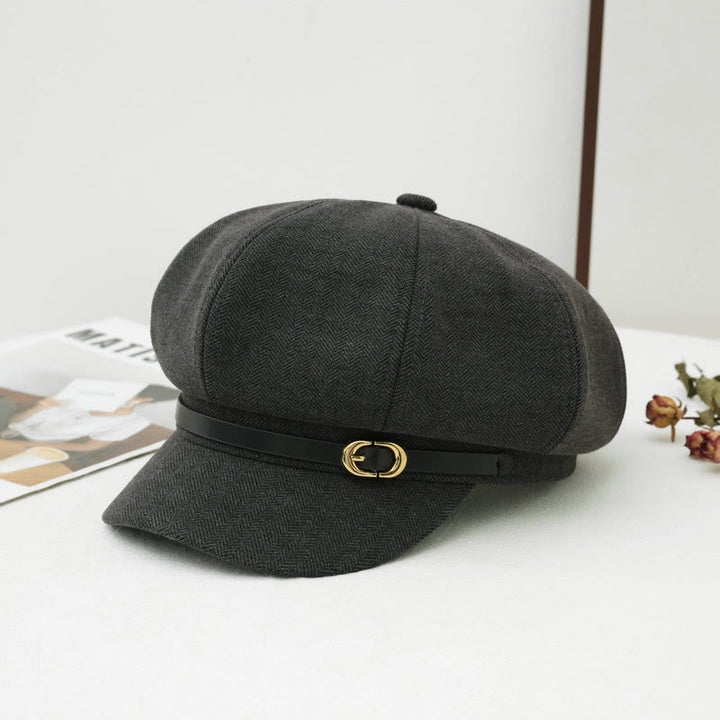 Béret d'hiver rétro de style britannique pour femme - Gris - M (22"-22 7/8") - image 4