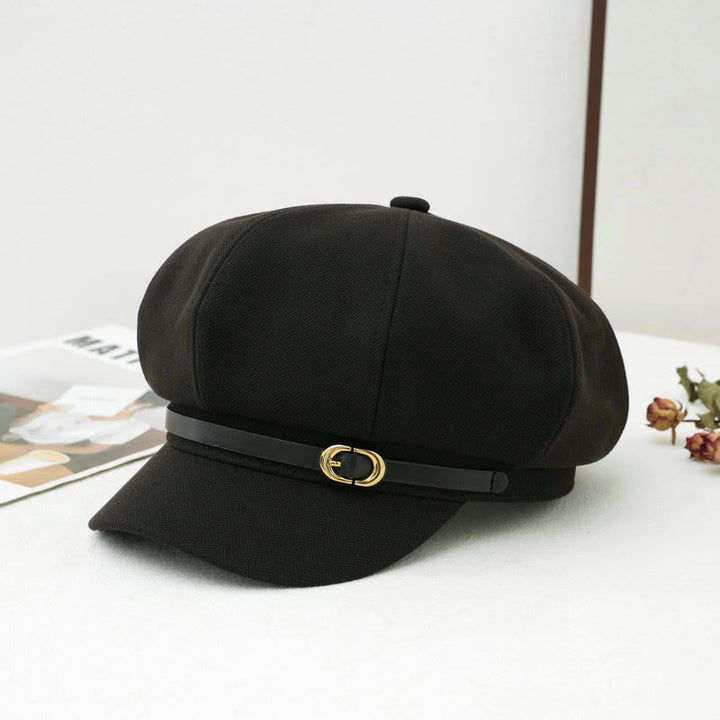 Béret d'hiver rétro de style britannique pour femme - Noir - M (22"-22 7/8") - image 5