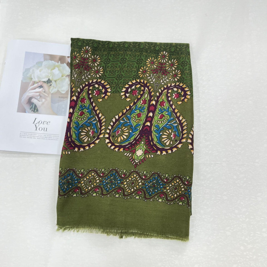 Écharpe d'été pour femme à imprimé cajou et protection solaire de style ethnique - image 7