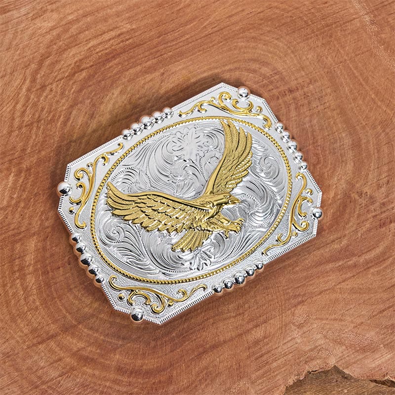 Boucle de ceinture en cuir style cowboy Golden Flying Eagle DIY - image 2