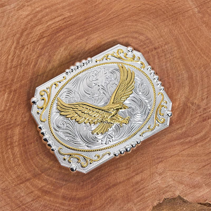 Boucle de ceinture en cuir style cowboy Golden Flying Eagle DIY - image 2
