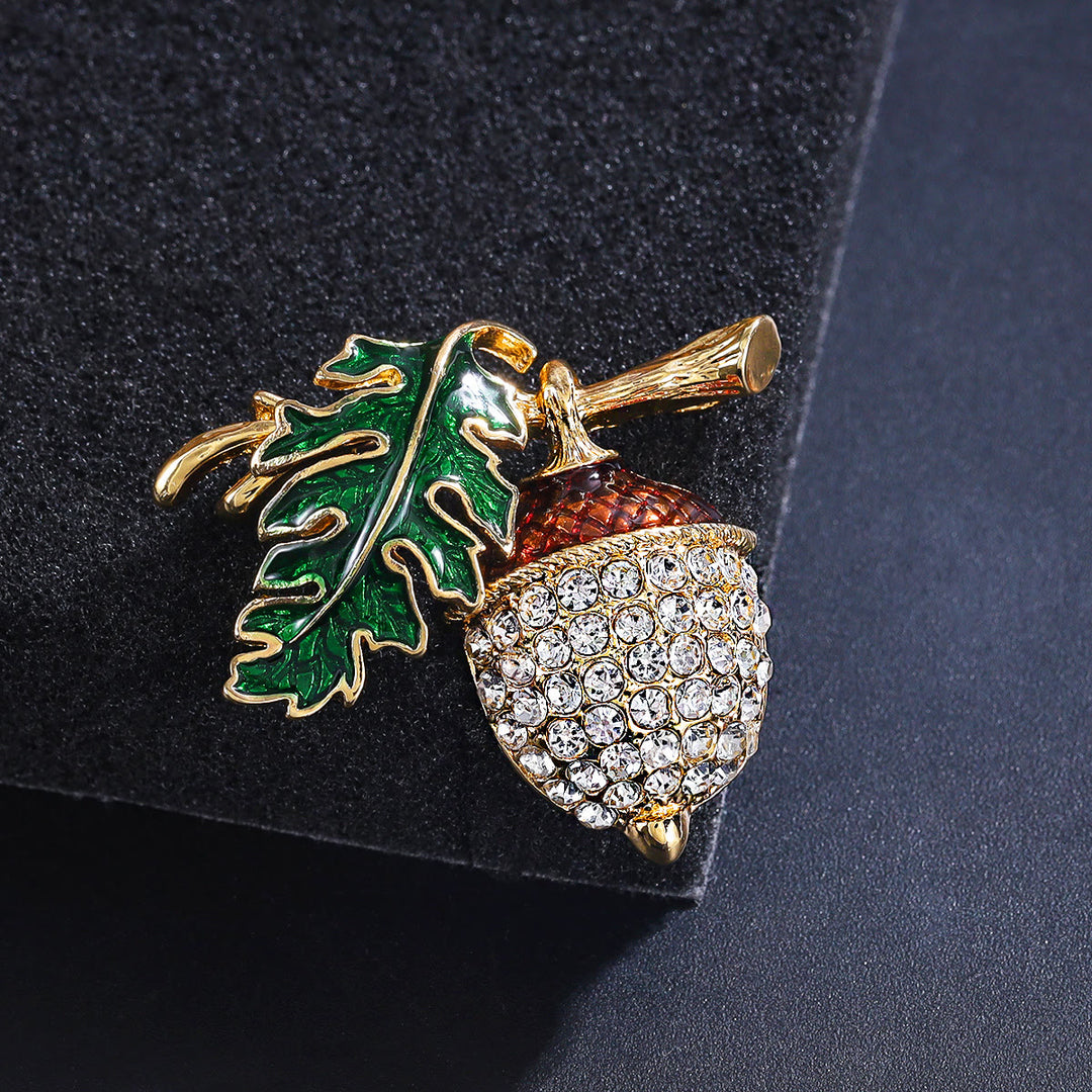 Broche exquise en alliage de diamants et pomme de pin d'automne - Pomme de pin - image 0