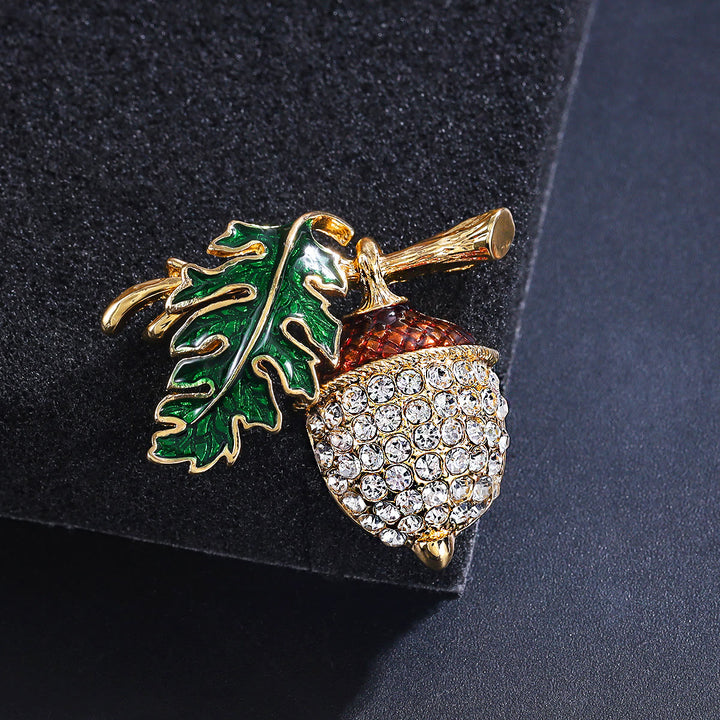 Broche exquise en alliage de diamants et pomme de pin d'automne - Pomme de pin - image 0