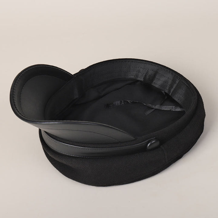 Béret unisexe à bord plat en PU pour l'hiver - image 3