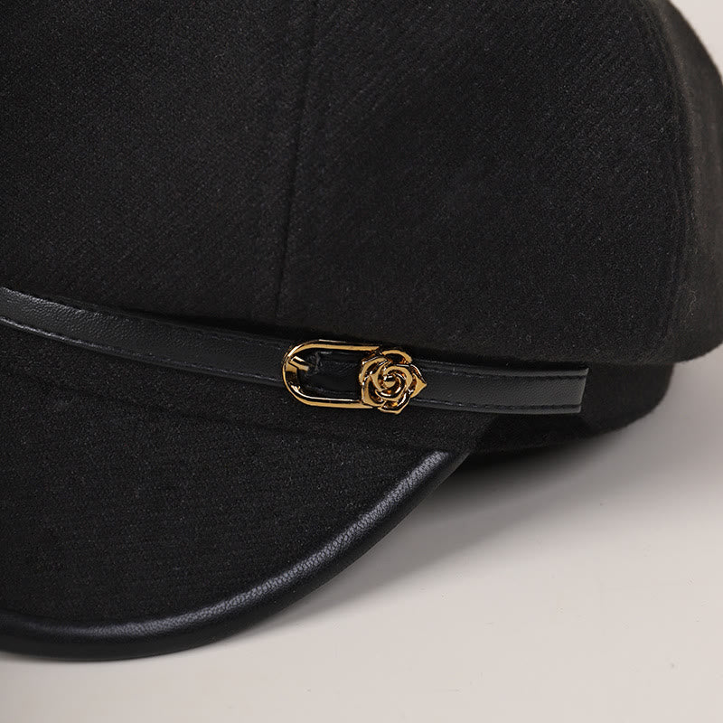 Béret tendance pour femme avec boucle de ceinture et bordure enveloppée - image 4