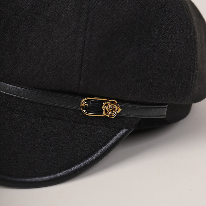 Béret tendance pour femme avec boucle de ceinture et bordure enveloppée - image 4
