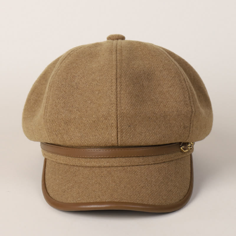 Béret tendance pour femme avec boucle de ceinture et bordure enveloppée - image 2