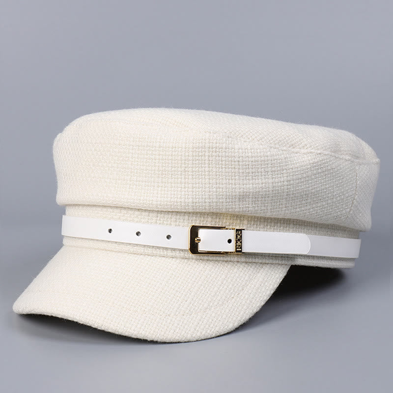 Béret d'hiver à boucle en métal pour femme - Blanc - M (22"-22 7/8") - image 9