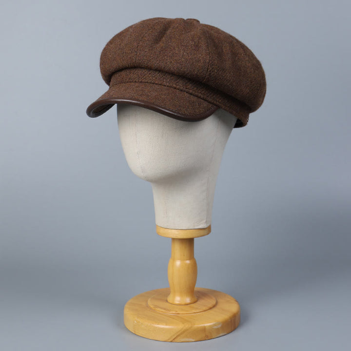 Béret d'hiver tendance et simple pour femme, avec bords couvrants - image 1