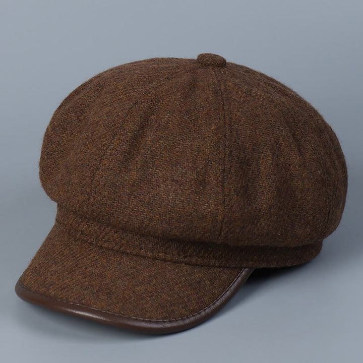 Béret d'hiver tendance et simple pour femme, avec bords couvrants - Café - M (22"-22 7/8") - image 0
