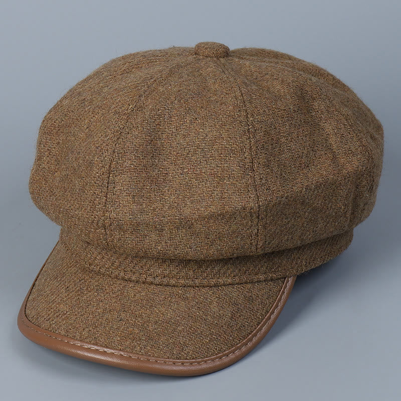 Béret d'hiver tendance et simple pour femme, avec bords couvrants - Chameau - M (22"-22 7/8") - image 9
