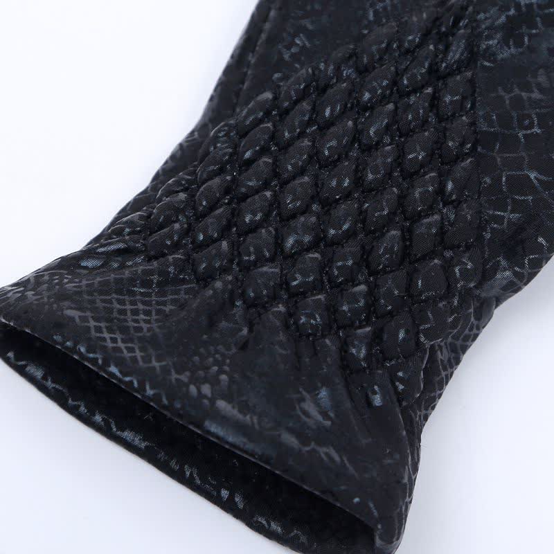 Gants en velours doux brillant à motif python pour femme - image 7
