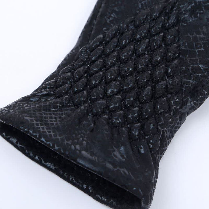 Gants en velours doux brillant à motif python pour femme - image 7