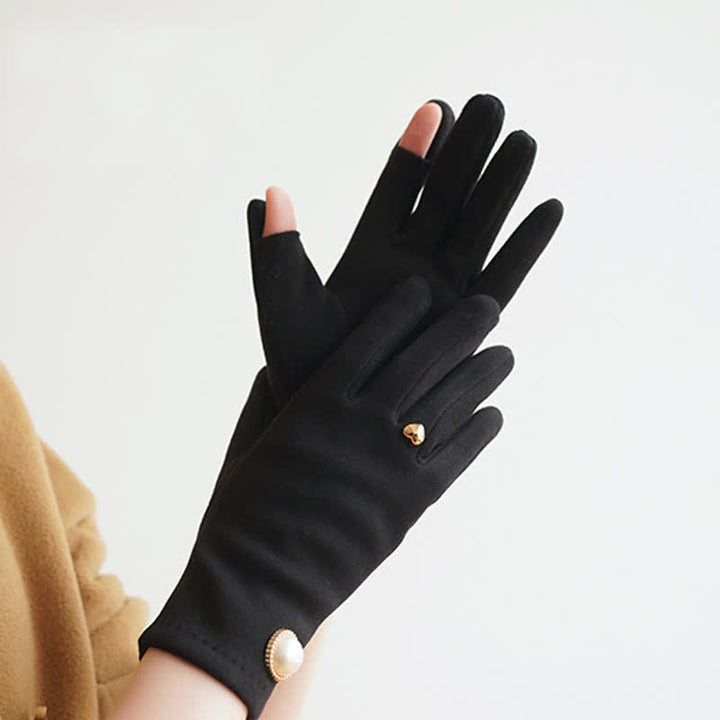 Gants élégants pour femmes en forme de cœur avec perles Fuax - image 5