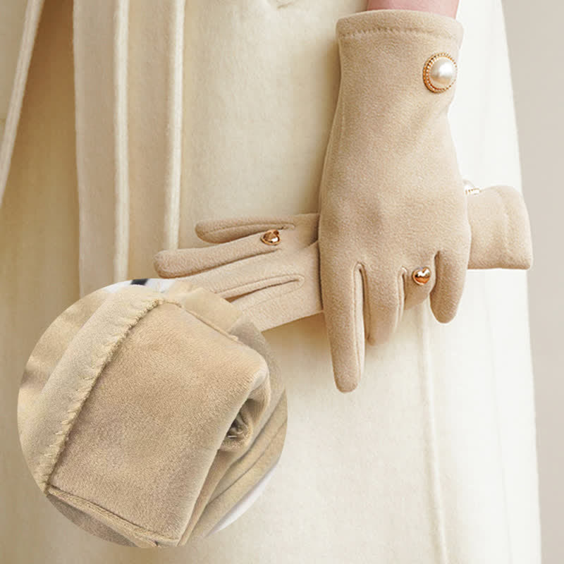 Gants élégants pour femmes en forme de cœur avec perles Fuax - image 3