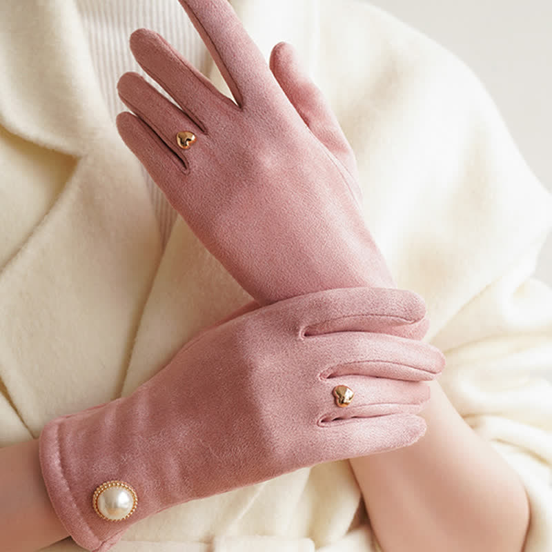Gants élégants pour femmes en forme de cœur avec perles Fuax - image 7