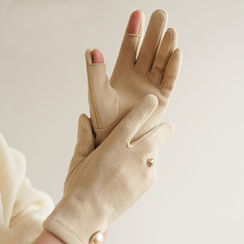 Gants élégants pour femmes en forme de cœur avec perles Fuax - image 2