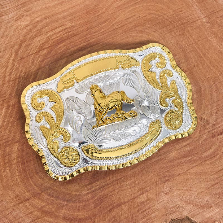 Ceinture en cuir à boucle de cowboy Golden Gallant Horse DIY - image 2