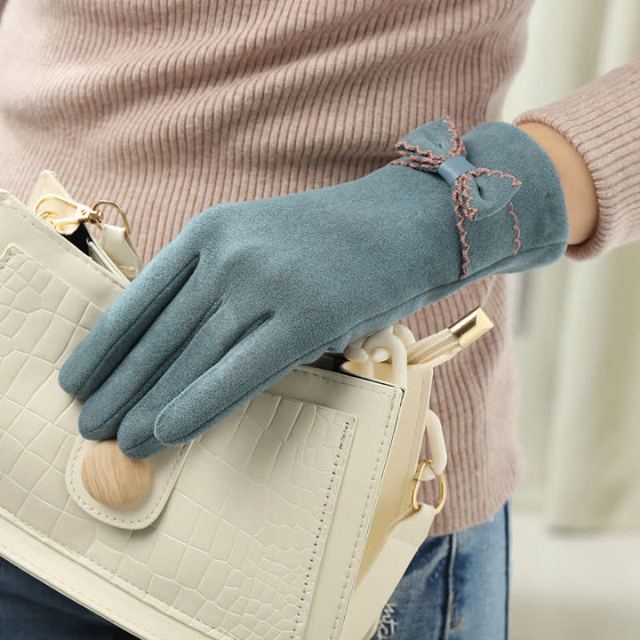 Gants pour femmes avec nœud mignon et couvre-doigts - image 12