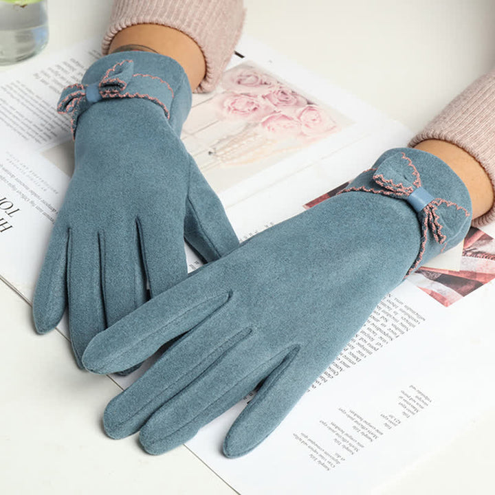Gants pour femmes avec nœud mignon et couvre-doigts - image 11