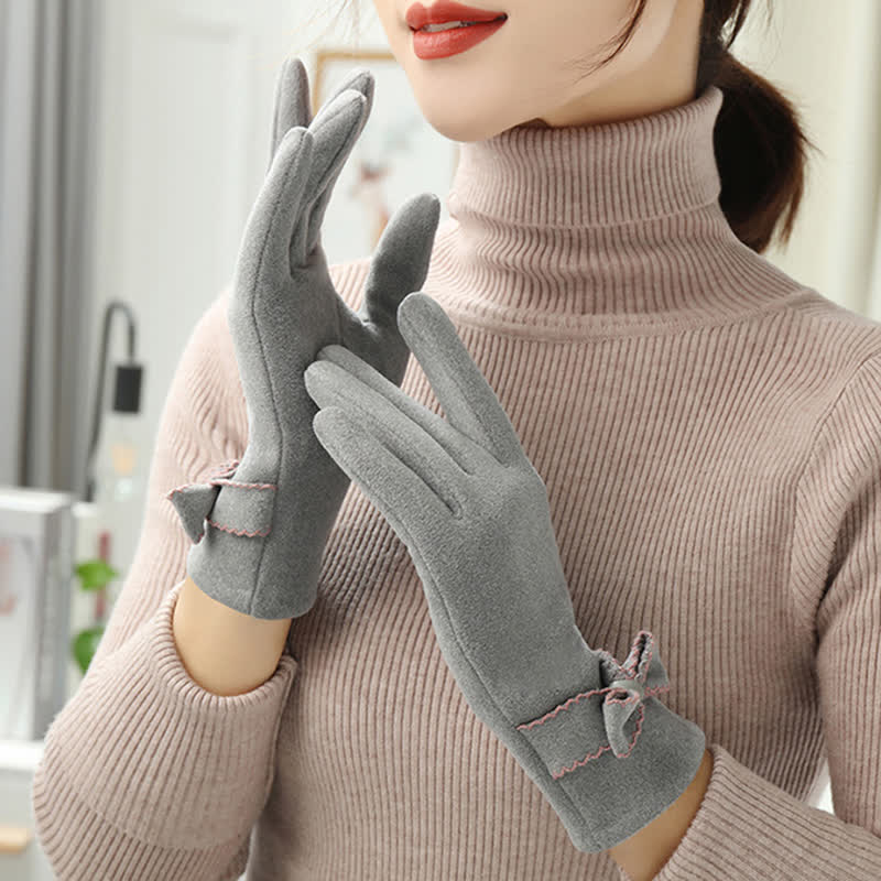 Gants pour femmes avec nœud mignon et couvre-doigts - image 15