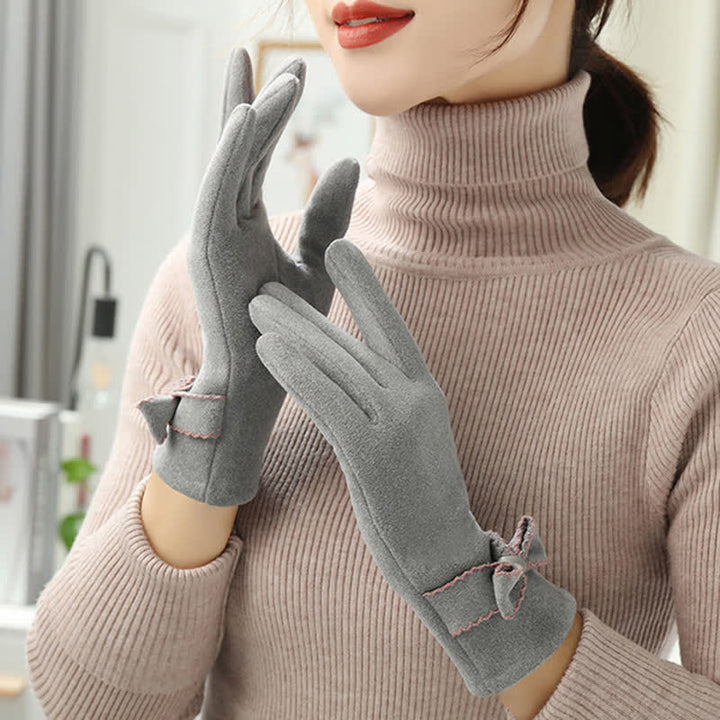 Gants pour femmes avec nœud mignon et couvre-doigts - image 15