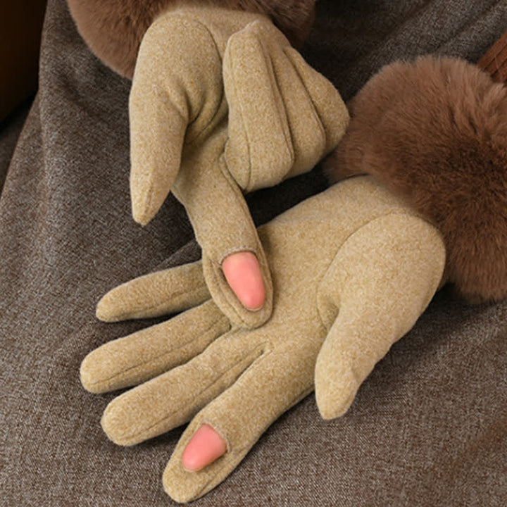 Gants chauds en peluche pour femmes avec poignets moelleux et écran tactile - image 4