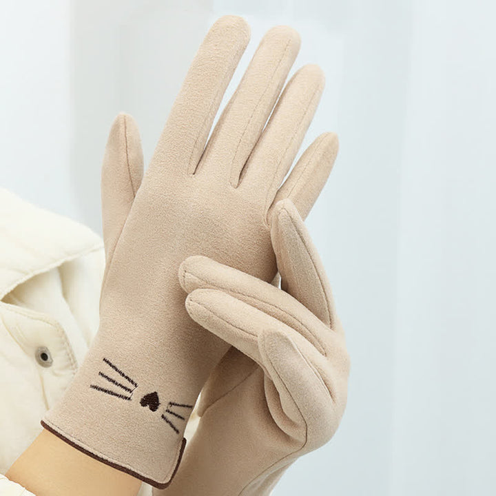Gants tactiles pour femme avec broderie chat mignon - image 13