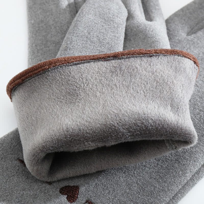 Gants tactiles pour femme avec broderie chat mignon - image 8