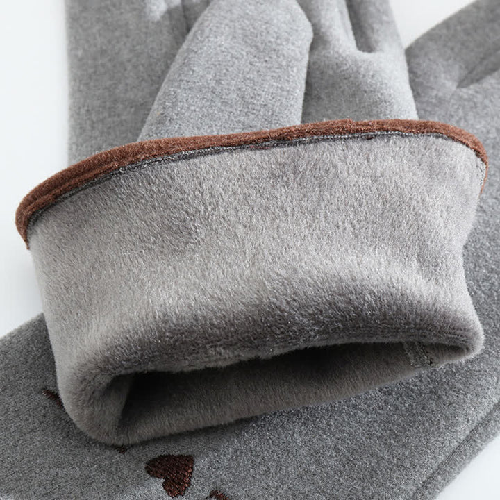 Gants tactiles pour femme avec broderie chat mignon - image 8