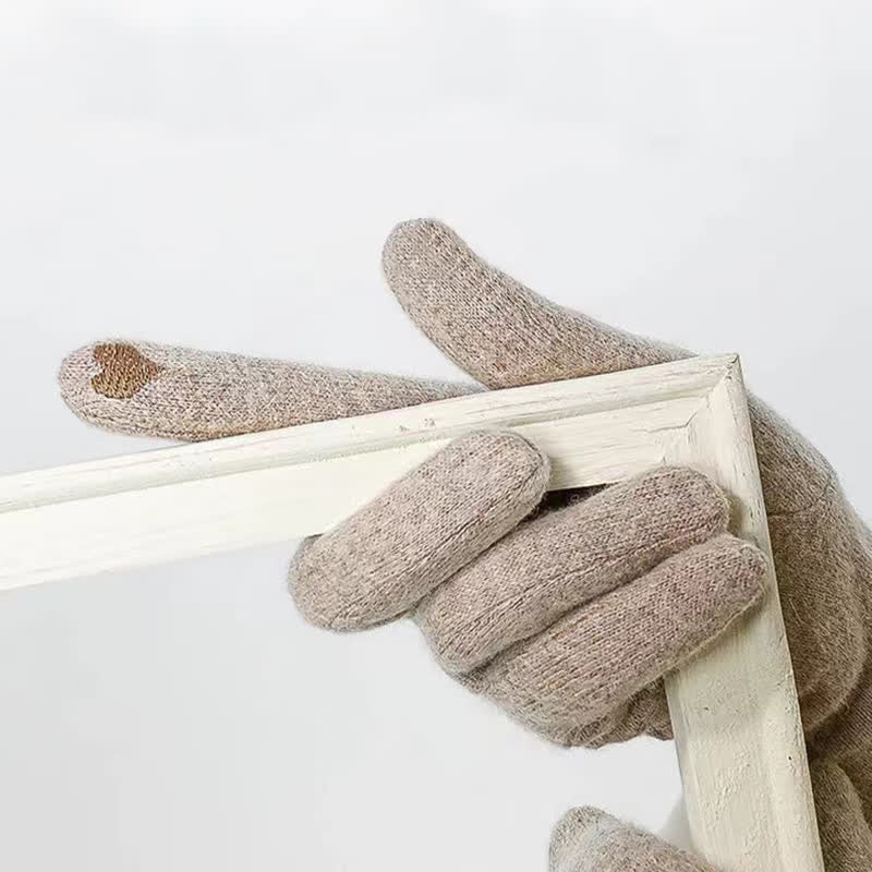 Gants pour femme avec motif cœur et nœud papillon - image 1