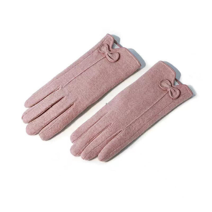 Gants pour femme avec motif cœur et nœud papillon - Rose - image 6