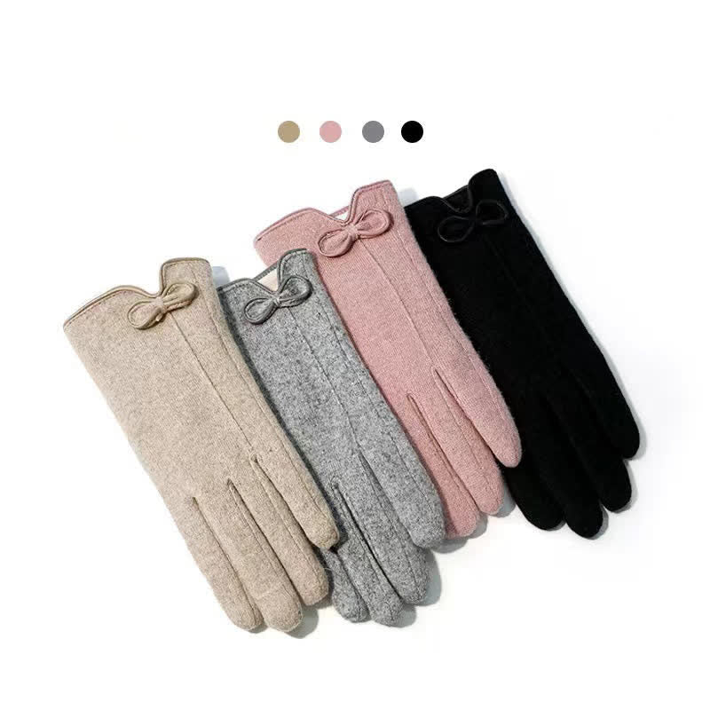 Gants pour femme avec motif cœur et nœud papillon - image 3