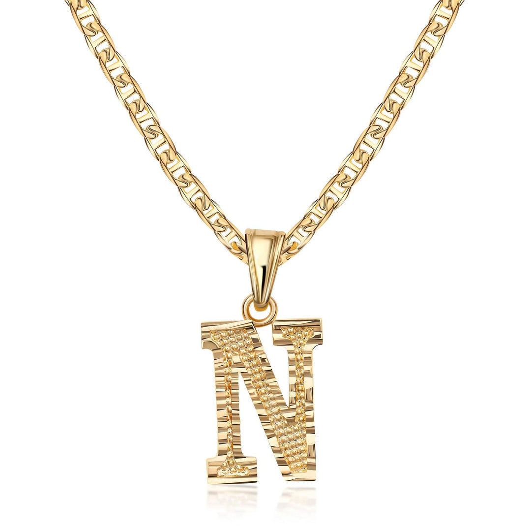 Collier pendentif lettre dorée simple et noble - N - image 15