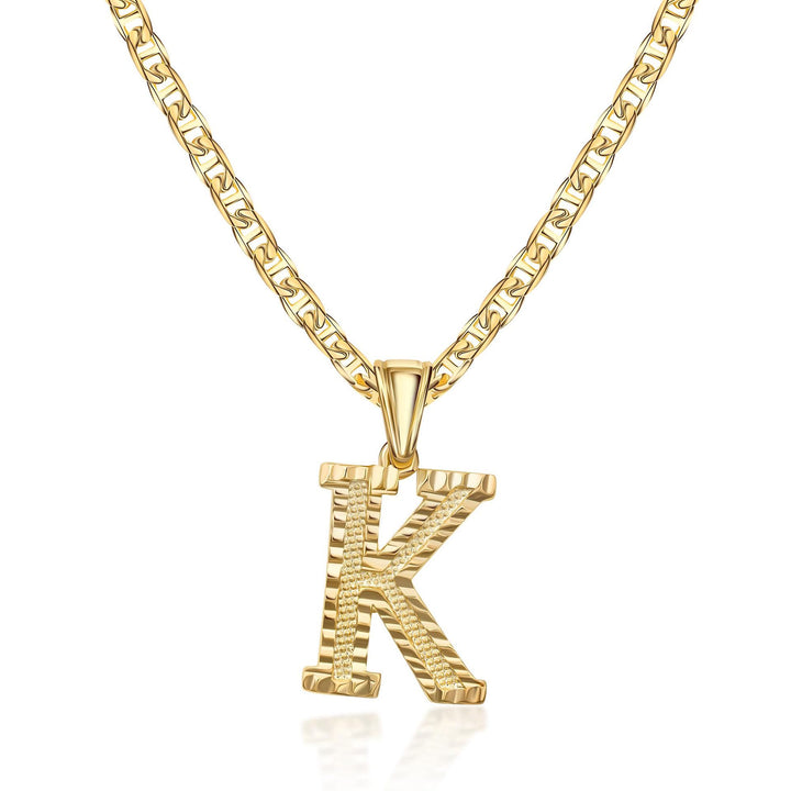Collier pendentif lettre dorée simple et noble - K - image 12