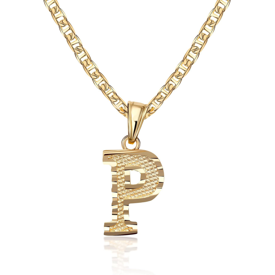 Collier pendentif lettre dorée simple et noble - P - image 17