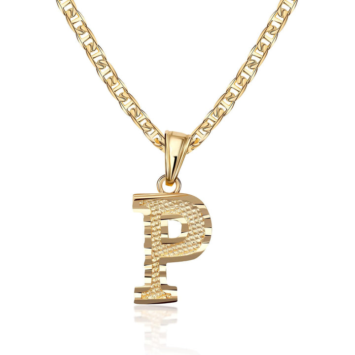Collier pendentif lettre dorée simple et noble - P - image 17