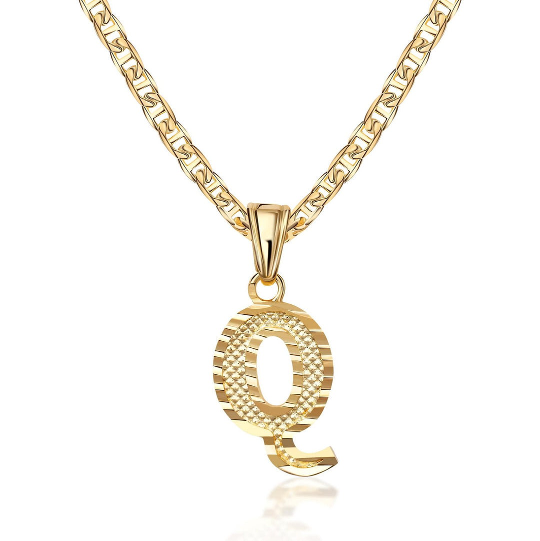 Collier pendentif lettre dorée simple et noble - Q - image 18