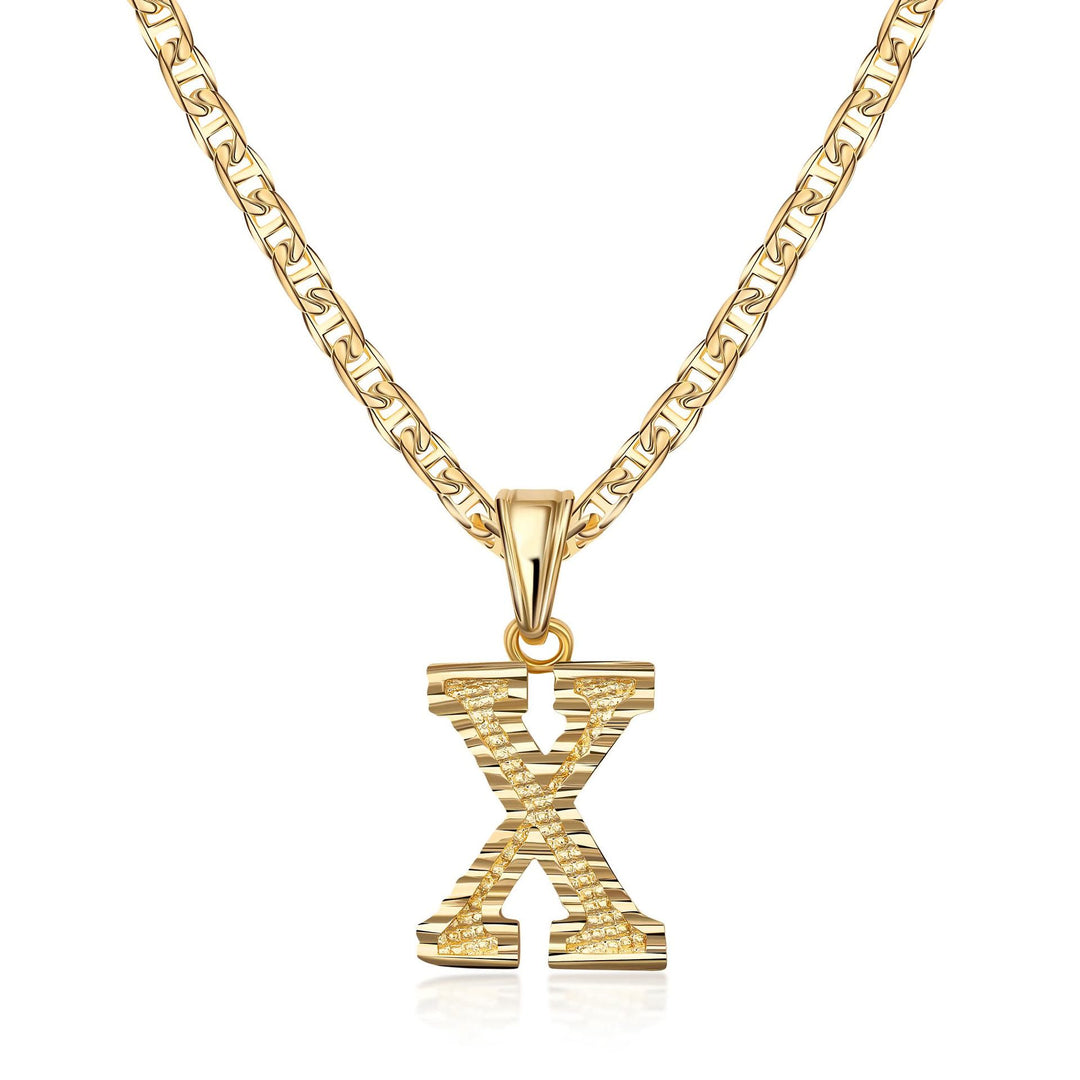 Collier pendentif lettre dorée simple et noble - X - image 24