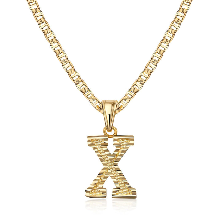 Collier pendentif lettre dorée simple et noble - X - image 24