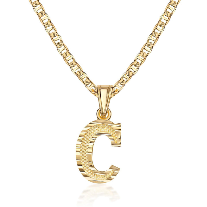 Collier pendentif lettre dorée simple et noble - C - image 4