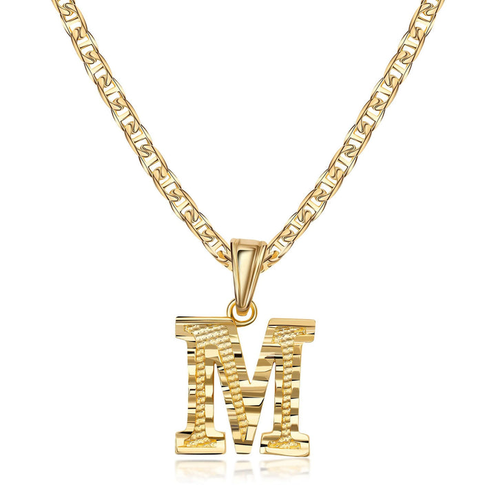 Collier pendentif lettre dorée simple et noble - M - image 14