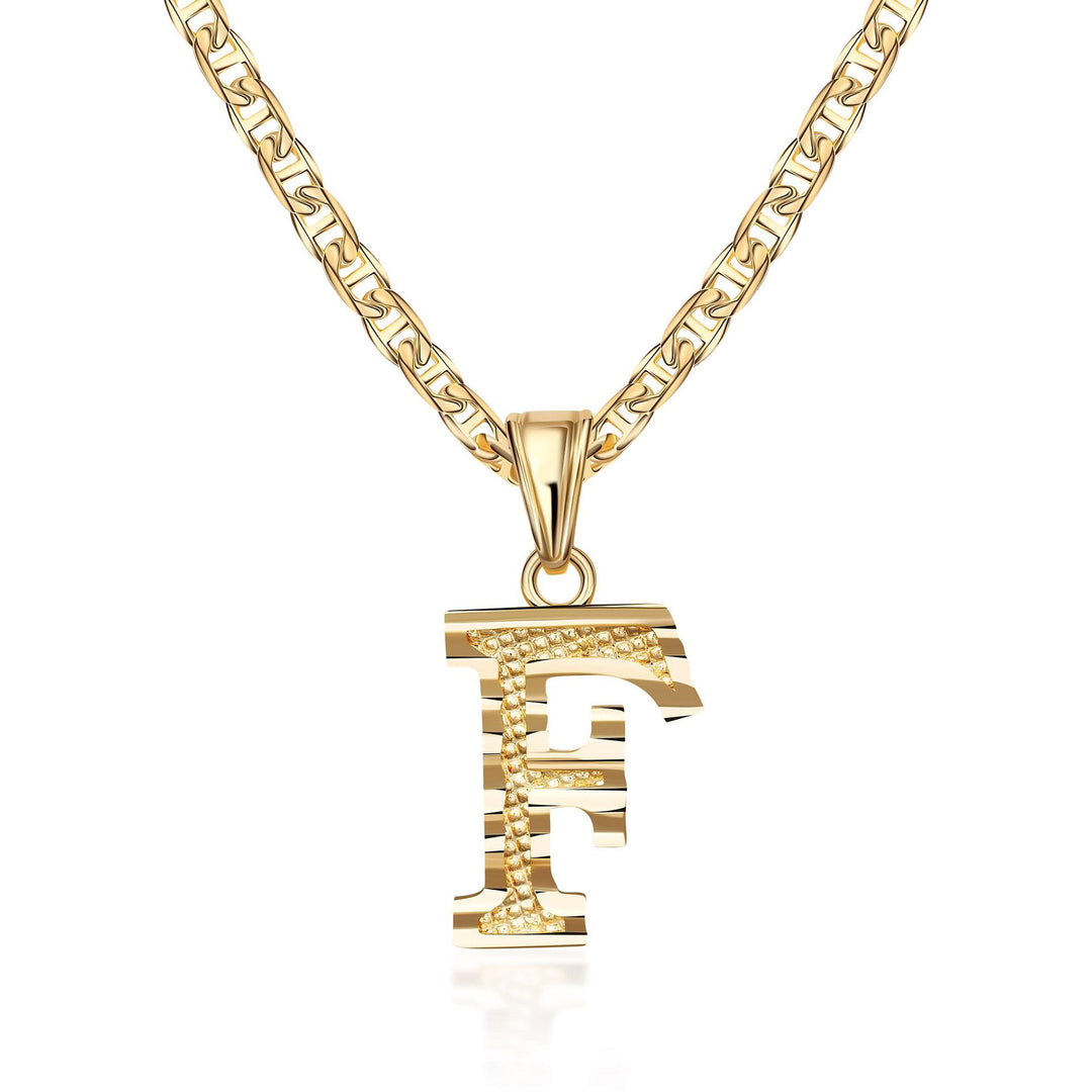Collier pendentif lettre dorée simple et noble - F - image 7