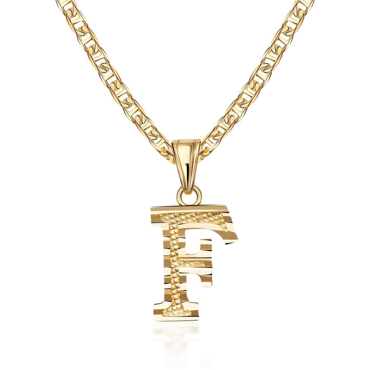 Collier pendentif lettre dorée simple et noble - F - image 7