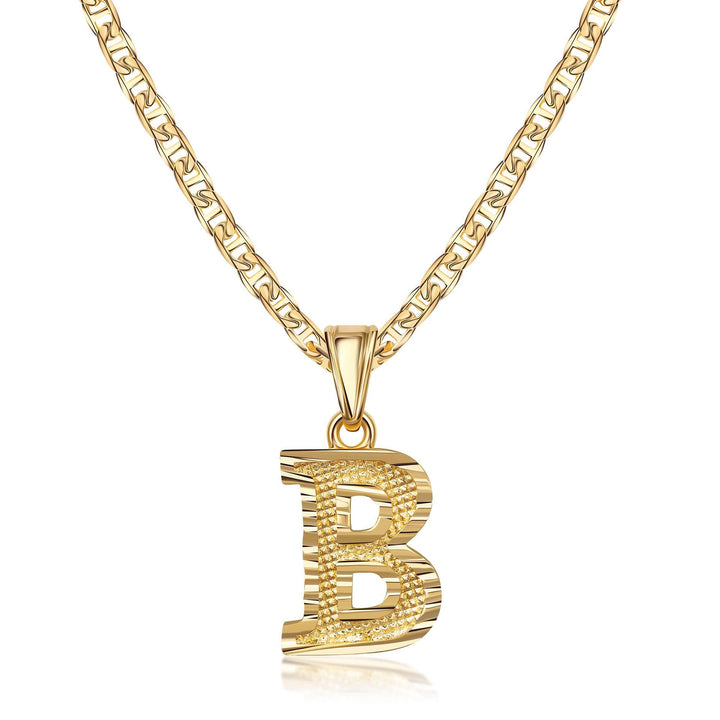 Collier pendentif lettre dorée simple et noble - B - image 3