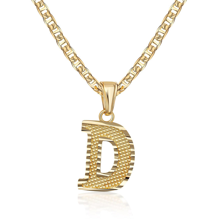 Collier pendentif lettre dorée simple et noble - D - image 5