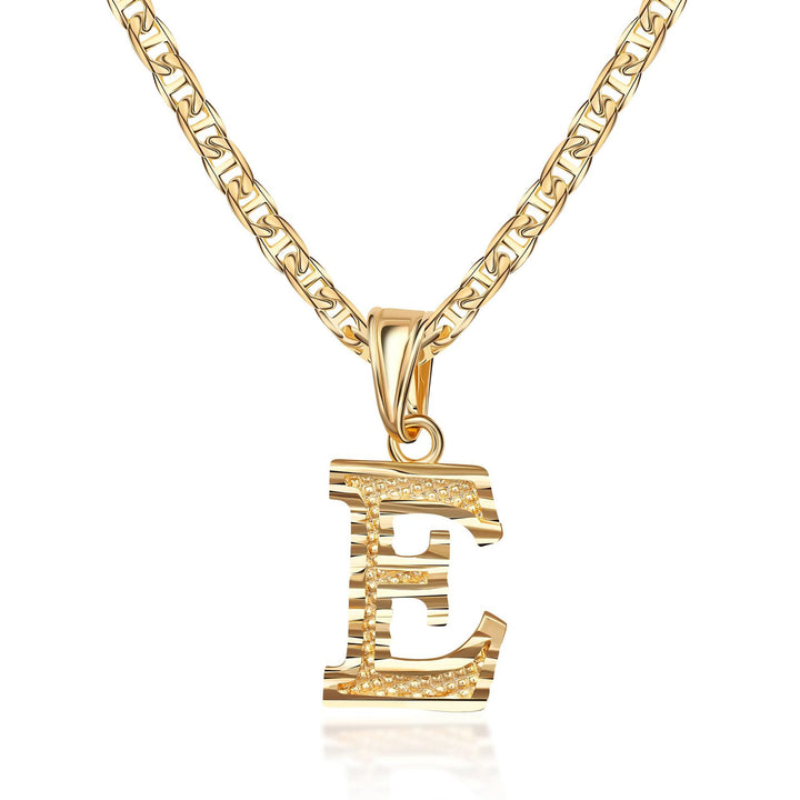 Collier pendentif lettre dorée simple et noble - E - image 6