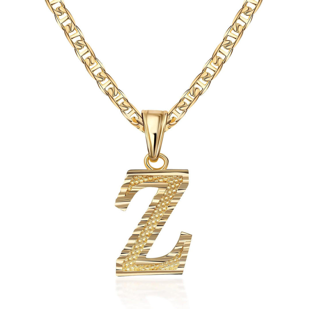 Collier pendentif lettre dorée simple et noble - Z - image 26