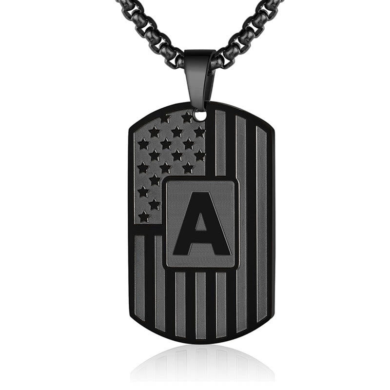 Collier personnalisé avec plaque d'identité pour chien et lettre du drapeau américain - image 4