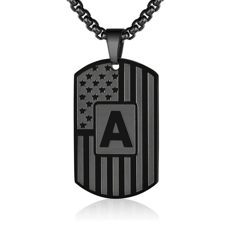 Collier personnalisé avec plaque d'identité pour chien et lettre du drapeau américain - image 4